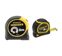 Stanley Fmht81555-0 mètre mesureur - Gamme Fatmax - Fabriqués en France - Revêtement & Stanley 1-30-697 - Mètre Tylon Bi matière 5m X 19mm - Ruban Anti-Corrosion - Blocage Du Ruban