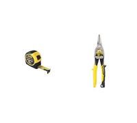 Stanley Fmht81556-5 mètres Ruban Gamme Fatmax - Fabriqués en France - Ruban Épais & Stanley FATMAX Cisaille Aviation Tête Droite Acier Forgé Chromé Double Action de Pivot