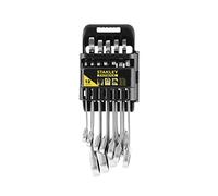 STANLEY Fmmt82849-0 Clés Mixtes À Cliquet Réversible Gamme FATMAX -Forgées Acier Chromé - Résistant - Fourche Anti-Slip Orientée 15° - Œil 15°- Système Inversion - Étui Compact - Jeu 12 Pièces