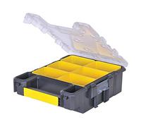 Stanley Fmst1-72378 Boîte Avec Organisateur Gamme FatMax - 6 Compartiments Amovibles - Corps Polypropylène - Étanche - Couvercle Transparent - Poignée Intégrée Jaune