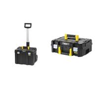 Stanley FMST1-75753 Servante Mobile Tstak/PRO-STACK Gamme Fatmax - Grand Volume - Roues 18Cm & Stanley FMST1-71966 Mallette Tstak/PRO-STACK Gamme Fatmax - Résistant - Corps Polypropylène