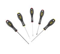 STANLEY Gamme FATMAX 0-65-440 Jeu De 5 Tournevis Parallèle/Cruciforme - Fabriqués En France - Utilisation Professionnelle - Grande Résistance - Sablage De L'Empreinte - Poignée Soft Grip