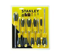 STANLEY Jeu de 10 Tournevis Standard Phillips, Pozidriv, Tête Plate en Acier au Chrome-Vanadium Résistent et Poignée Ergonomique en Polypropylène avec Revêtement STHT0-60211