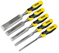 Stanley 2-16-885 DynaGrip Ciseaux a bois, 5 pieces (6, 12, 18, 25, 32mm)