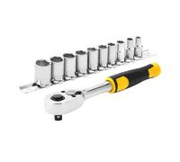 Jeu de cliquet et douilles - STANLEY - STMT82666-0 - cliquet 72 dents 1/4' + 10 douilles 12 pans de 5,5 à 14 mm
