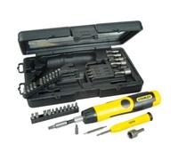 Stanley Coffret de vissage 0-63-038 - Tournevis articulé cliquet 3 positions, embouts, 38 pièces
