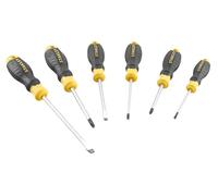 STANLEY Juego de 6 destornilladores Cushion Grip: Plana y Phillips pour adultes, idéal pour couvrance élégante, texture confortable