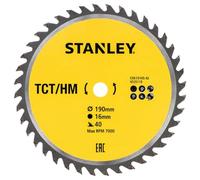 Stanley Lame de scie circulaire TCT STA13145-XJ 190 x 16 mm 40 dents pour bois