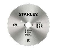 Stanley - Lame de scie circulaire à bois 160x20 mm, 100 dents STA10165-XJ