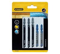 Stanley STA27030-XJ 5 lames en T pour scie sauteuse - HCS-HSS, pour bois et métal
