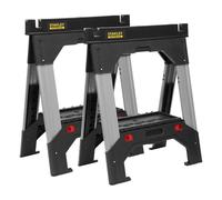 STANLEY Lot de 2 tréteaux bi-matière ajustables FatMax