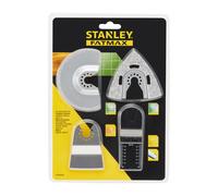 STANLEY Lot de 4 accessoires lame à concrétion 92mm et 78mm avec un grattoir rigide et lame bi-métal 32mm STA26160-XJ