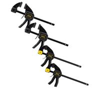 STANLEY Lot de 4 serre-joints 2 x L-300 mm + 2 x M-150 mm