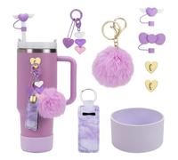 Stanley - Lot de 8 accessoires de tasse Stanley - Violet - Couvercle de paille réutilisable - Bottes Stanley Cup de 850 ml et gobelets de 1,2 l