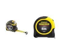 STANLEY Mesure Auto Lock 8 M x 32 mm - Ruban Large - Traitement Mylar et Blade Armor & STANLEY FATMAX Mètre à Ruban 5 M - Revêtement Blade Armor - Ruban Ultra Épais - Plus Résistant