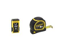 STANLEY - Mesure Laser Pocket 12m - STHT77666-0 & 0-30-697 Mesure Tylon 5m x 19mm - Boitier Ergonomique Bi matière - Ruban en Acier Laqué