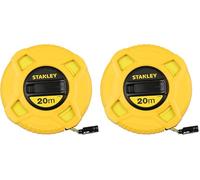 STANLEY Mètre Ruban 20 m x 12,7 mm en Fibre de Verre 40 Brins - Précision Classe III - Graduation Tous les 2 mm - Jaune Fluo Plus Lisible - Revêtement PVC - Boitier ABS Antichocs - 0-34-296 (Lot de 2)
