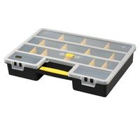 STANLEY 1-92-762 Organiseur Avec 25 Compartiments - Couvercle Abs Antichocs - Corps En Polypropylène - 8 X 45,7 X 33Cm - Séparateurs De Compartiments Amovibles - Poignée Moulée