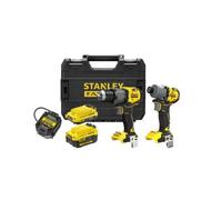 Stanley - Perceuse à percussion et hocs sans fil 18 V, 1 batterie Li-ion 2,0 Ah, 1 batterie Li-ion 4,0 Ah, chargeur SFMCK211MDT-QW