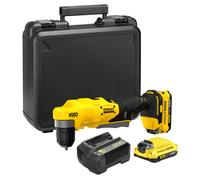 Stanley - Perceuse d'angle droit sans fil 18 V, 2 batteries Li-Ion 2,0 Ah, chargeur SFMCD750D2K-QW
