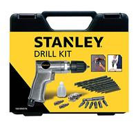 Stanley Kit perceuse pneumatique réversible 160189XSTN – mandrin auto, 10 forets HSS/6 embouts, gris