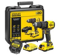 Stanley - Perceuse-visseuse sans fil 18 V, 2 batteries 1,5 Ah Li-Ion, chargeur SFMCD710C2K-QW