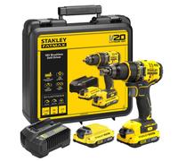 Stanley - Perceuse-visseuse sans fil 18 V, 2 batteries 2,0 Ah Li-ion, chargeur SFMCD720D2K-QW