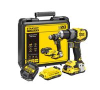 Stanley - Perceuse-visseuse sans fil 18V, 2 batteries 2,0 Ah Li-Ion, chargeur SFMCD725D2K-QW