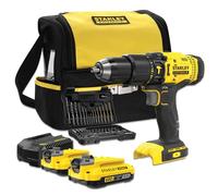 Stanley - Perceuse visseuse sans fil à percussion FATMAX V20 18V AVEC 50 ACCESSOIRES ET SAC + 2 BATTERIES 2AH - SFMCD711DSA-QW