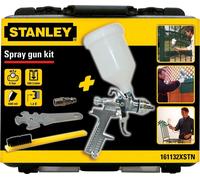 Stanley Pistolet à peinture avec accessoires 161132XSTN - Réservoir 0.6L - Max. 4Bar - Brosse et boîte de rangement incluses - Noir/Argent