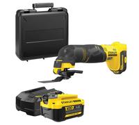 Stanley - Ponceuse oscillante multi-fonction sans fil 18V avec accessoires, 2 batteries 2,0 Ah Li-lon, chargeur SFMCE500D2K-QW