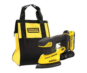 Stanley - Ponceuse vibrante 18V, 1 batterie 2,0 Ah Li-Ion, chargeur SFMCW221D1S-QW