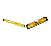 Stanley Pro-180 Niveau I Beam 800 mm & 0-43-511 Niveau Torpédo Magnétique 230 Mm- Rainure V Pour Le Contrôle De Surfaces Cylindriques - 3 Fioles Réversibles Et Antichocs - Extrémité Caoutchoutées