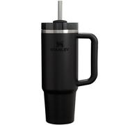 STANLEY Quencher H2.0 FlowState Gobelet isotherme en acier inoxydable avec couvercle et paille pour eau, thé glacé ou café, smoothie et plus encore - Noir 2.0, 887 ml