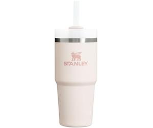 STANLEY Quencher H2.0 FlowState Gobelet isotherme en acier inoxydable avec couvercle et paille pour eau, thé glacé ou café, smoothie et plus encore, quartz rose 2.0, 414 ml
