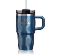 Stanley Quencher H2.O Fluted Tumbler gobelet en acier inoxydable avec paille petit format Glacial Blue Shine 590 ml