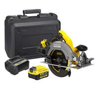 Stanley - Scie circulaire sans fil 18 V 165 mm, 2 batteries 4,0 Ah Li-Ion, chargeur SFMCS500M2K-QW