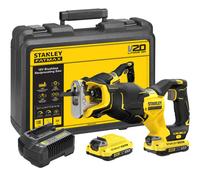 Stanley - Scie sabre sans fil 18 V, 2 batteries 2,0 Ah Li-Ion, chargeur SFMCS310D2K-QW