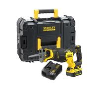 Stanley - Scie sabre sans fil 18V, 1 batterie Li-Ion 4,0 Ah Li-Ion, chargeur SFMCS311M1T-QW