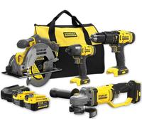 Combi-kit 4 outils 18V (SFMCD711 + SFMCF800 + SFMCG400 + SFMCS500 ) (2x4.0Ah) en sac - STANLEY SFMCK469M2