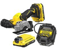 Stanley Coupeuse universelle sans fil SFMCM300D2-QW 18V 76 mm 2 batteries 2,0 Ah Li-Ion + chargeur