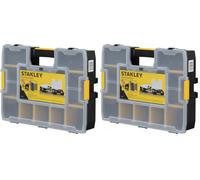 STANLEY SORTMASTER Organisateur d'outils à 12 compartiments, Organisateur d'outils professionnel étanche avec compartiments amovibles, pour le rangement de petites pièces et d'outils, 1-94-745