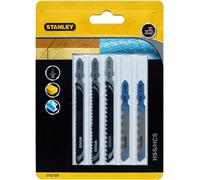 Stanley STA27030-XJ 5 lames en T pour scie sauteuse - HCS-HSS, pour bois et métal
