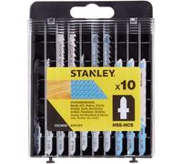 Stanley STA28050- XJ 10 lames en T pour scie sauteuse - HCS-HSS, pour bois et métal
