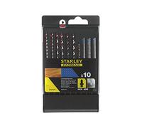 STANLEY STA29240 STA29240-XJ Cassette 10 Lames Fatmax pour Les scies-sauteuses Bosh, Forme en T pour Le Bois et Le métal, Noir