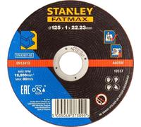 Stanley STA32637-QZ Disque aggloméré fin a tronçonner le métal 125 x 1,0 x 22,2 mm
