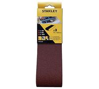 Stanley STA33206-XJ Kit de bandes abrasives K60 1 x K80 1 x K100 pour ponceuse à bande Black+Decker BD75E, KA75E, KA88) 75 x 533 mm