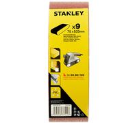 Stanley STA33481-QZ Bandes abrasives 75x533mm, 3x P60, 3x P80, 3x P100, lot de 9
