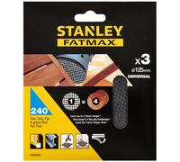 Stanley STA39262-XJ Assortiment de 3 abrasifs excentrique 125mm, P240, 3 pieces