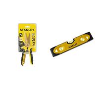 Stanley STHT0-14103 Coupe-tout 200 mm & 0-43-511 Niveau Torpédo Magnétique 230 Mm - Semelle Aluminium - Rainure V Pour Le Contrôle De Surfaces Cylindriques - 3 Fioles Réversibles Et Antichocs
